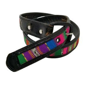 Earth Monster Unisex Multicolor Colorful Adjustable Buckle Dress Belt Size 34